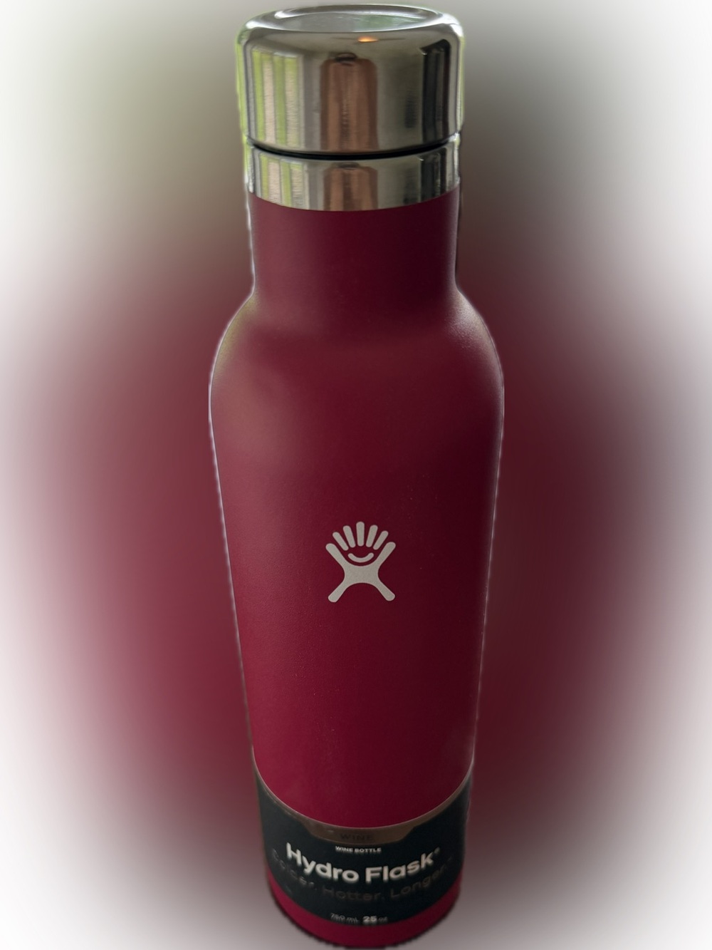 Hydroflask Wine Insulated Bottle - Maroon 25 oz Wine Bottle *NWT*